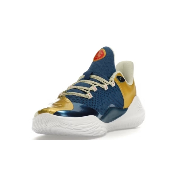Under Armour Curry 11 Basketball Shoes, blue and gold, Mens, size 12 - Picture 5 of 9